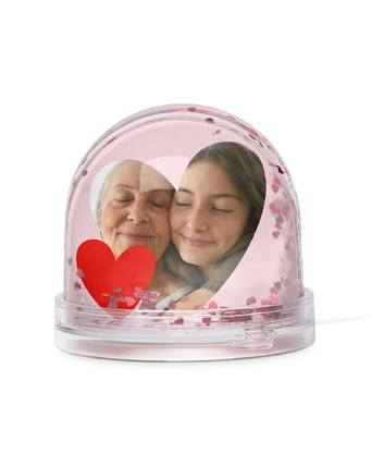 37201501 Sneeuwbol hartjes - moederdag - roodroze